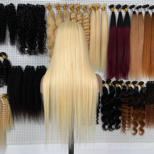 100% Mink Raw Virgin Cuticle Aligned Brazilian Blonde Lace Frontal Wig Human Hair 613 Transparent Lace Front Wigs With Baby Hair